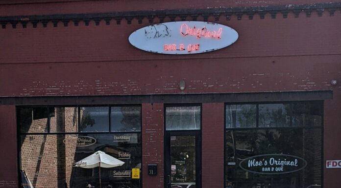 David v. Goliath Moe’s Original Bar B Que in Cullman (Amy Leonard for The Cullman Tribune)