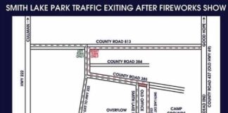 Cullman County Sheriff’s Office details traffic management at Smith Lake Park for 4th of July festival