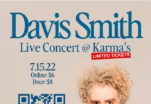 Davis Smith live at Karma’s Coffee House Friday, July 15