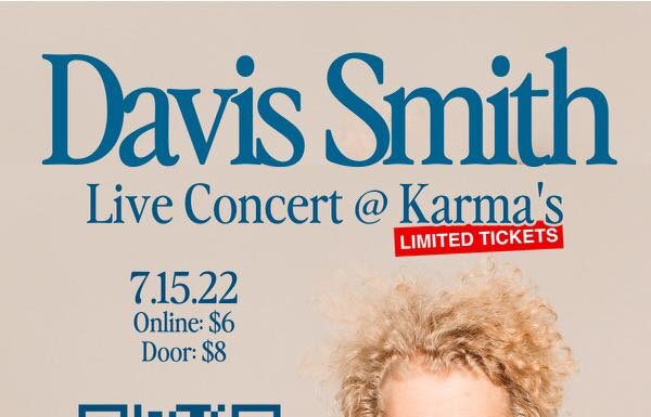 Davis Smith live at Karma’s Coffee House Friday, July 15