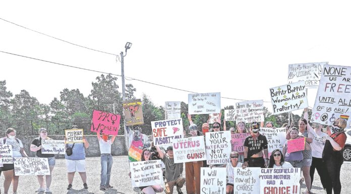 The protest that wasn’t Protesters on Monday, July 4, 2022, got as far as the parking of the Cullman County Courthouse to have their say in response to the United States Supreme Court overturning Roe v. Wade. (Amy Leonard for The Cullman Tribune)