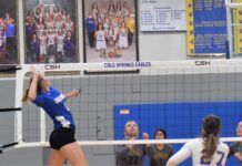 PREP VOLLEYBALL: Cold Springs splits tri-match with Cleveland, Dora on senior night