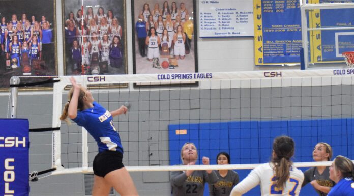 PREP VOLLEYBALL: Cold Springs splits tri-match with Cleveland, Dora on senior night