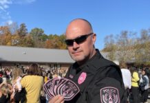 CPD selling, sporting breast cancer awareness patches