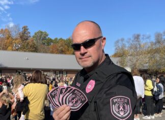CPD selling, sporting breast cancer awareness patches