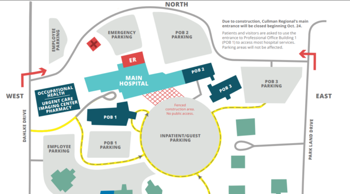 Cullman Regional main lobby entrance closed beginning Oct. 24