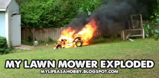 Where there’s smoke, there’s fire… and a lawn mower