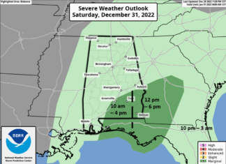 Severe storms are possible today, Saturday, and next Tuesday