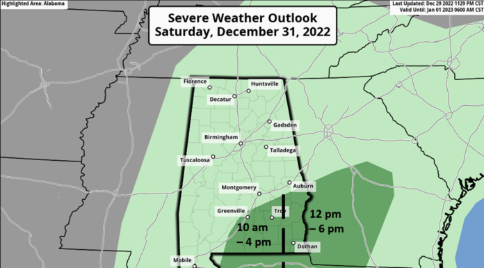 Severe storms are possible today, Saturday, and next Tuesday