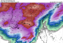 Rain today, patchy dense fog tonight into Sunday, and potential severe storms Tuesday