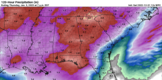 Rain today, patchy dense fog tonight into Sunday, and potential severe storms Tuesday