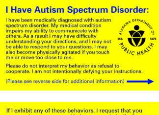 Autism Spectrum Disorder Identification Cards issued at county health departments
