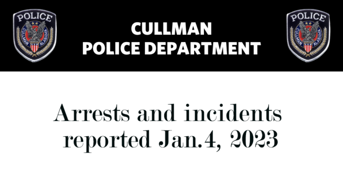 Arrests and incidents reported Jan. 4, 2023