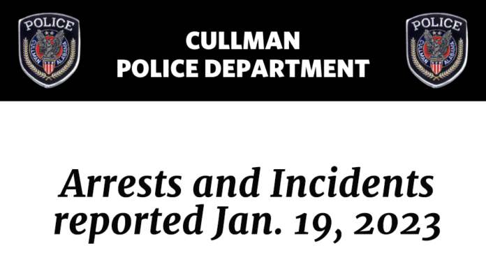 Arrests and Incidents reported Jan. 19, 2023