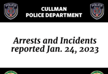Arrests and Incidents reported Jan. 24, 2023