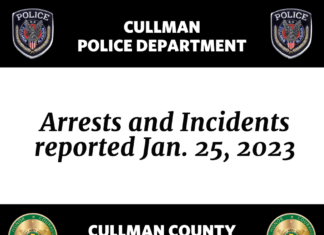 Arrests and Incidents reported Jan. 25, 2023