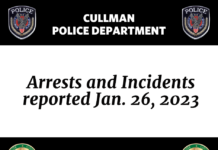 Arrests and Incidents reported Jan. 26, 2023