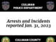 Arrests and Incidents reported Jan. 31, 2023
