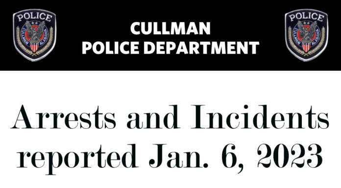 Arrests and Incidents reported Jan. 6, 2023