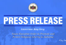 Governor Ivey Issues Executive Order to Promote and Protect Religious Liberty in Alabama