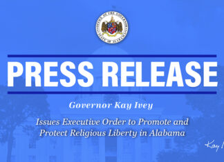 Governor Ivey Issues Executive Order to Promote and Protect Religious Liberty in Alabama