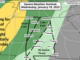 A line of showers and thunderstorms will enter northwestern Alabama between 10 pm tonight and 2 am Thursday