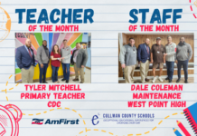 CCBOE names AmFirst Teacher, Staff Member of the Month