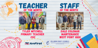 CCBOE names AmFirst Teacher, Staff Member of the Month