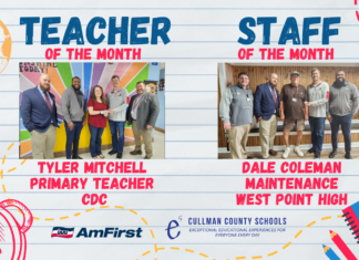 CCBOE names AmFirst Teacher, Staff Member of the Month