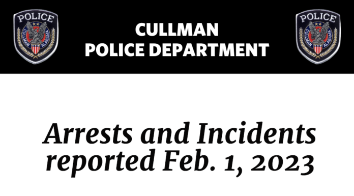 Arrests and Incidents reported Feb. 1, 2023