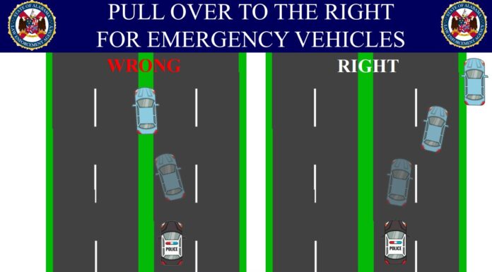 ALEA reminds motorists how to properly and safely yield to emergency vehicles