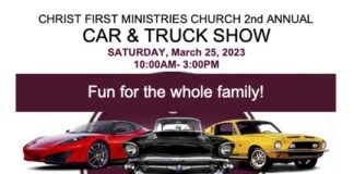 Christ First Ministries Church 2nd annual car and truck show coming March 25