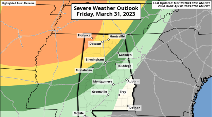 Severe storms possible Friday evening into Saturday morning