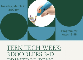 Reminder: Library hosting Teen Tech Week event today