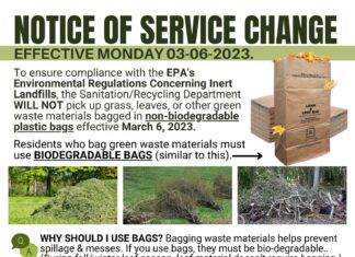 City Sanitation announces green waste material service change
