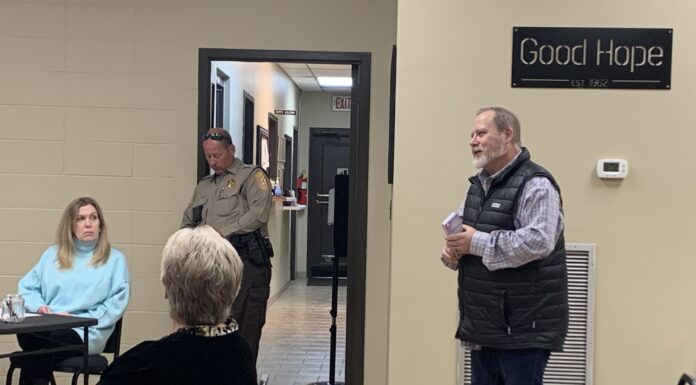 R.O.S.S. representative Shane Tidwell speaks at Good Hope City Council meeting