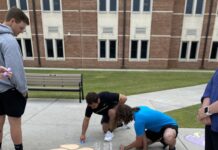 CHS seniors celebrate college picks with sidewalk art