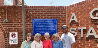 Main gate at A.G. Hicks Stadium named in honor of Sylvia Morgan