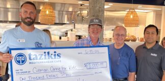 Taziki’s partners with, donates $1K to Cullman Caring for Kids