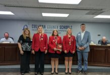 County schools get new school buses; board recognizes Cold Springs FCCLA