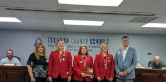 County schools get new school buses; board recognizes Cold Springs FCCLA