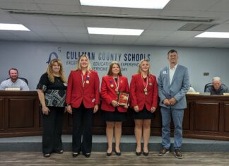 County schools get new school buses; board recognizes Cold Springs FCCLA