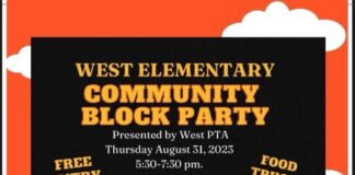 West Elementary community block party Aug. 31