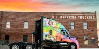 RE Garrison Trucking showcases cancer awareness wraps on fleet