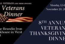 8th annual Veterans Thanksgiving Dinner Nov. 20