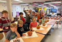 Pumpkin painting to ring in the fall at East Elementary