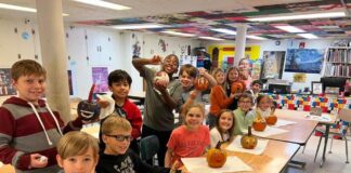 Pumpkin painting to ring in the fall at East Elementary