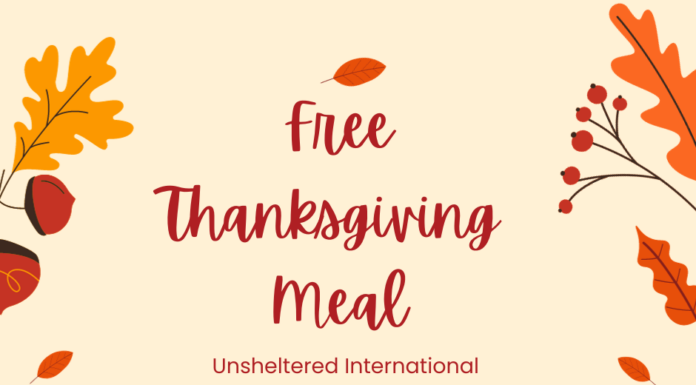 Unsheltered International invites community to free Thanksgiving meal Nov. 22