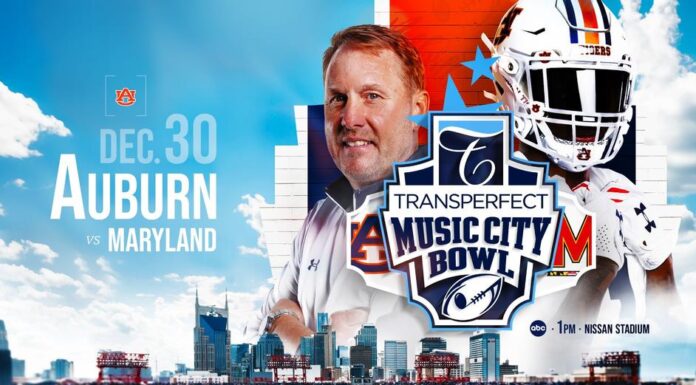 Auburn to play Maryland in TransPerfect Music City Bowl