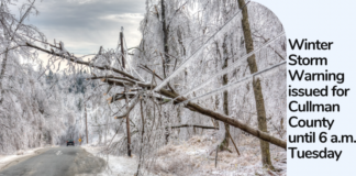 NWS: Winter Storm Warning for Cullman County until 6 a.m. Tuesday